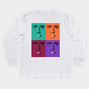 John Travolta Pop Art Kids Long Sleeve T-Shirt